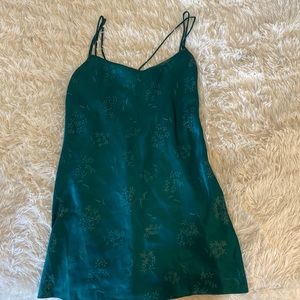 Vintage green patterned shift dress, medium